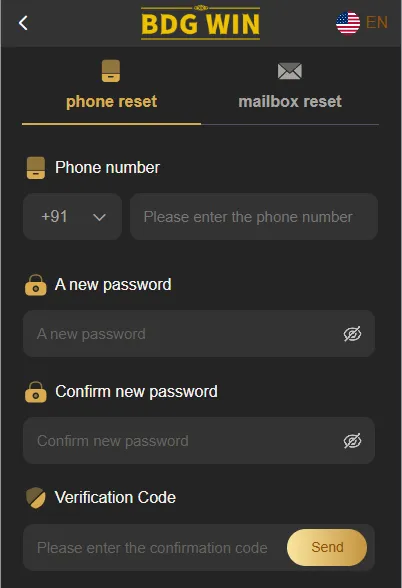 bdg forgot password apk