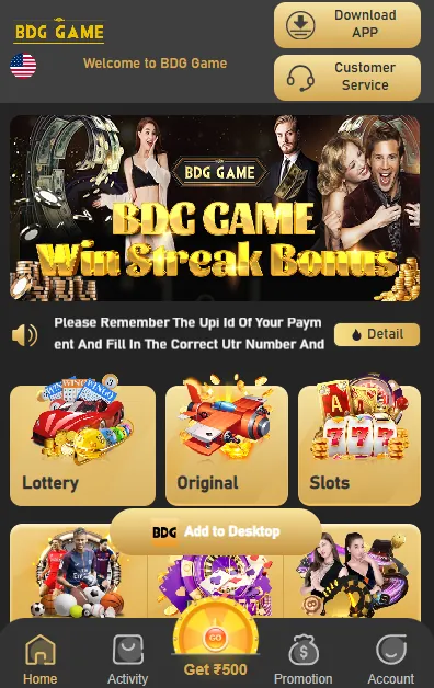 BDG Game homepage